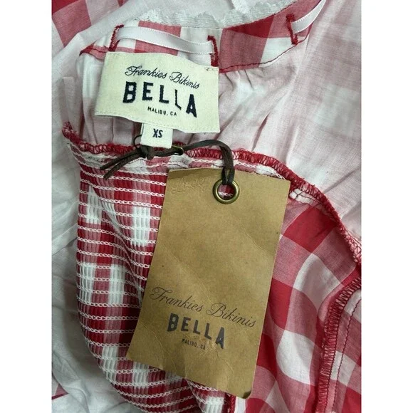 Frankies Bikinis Midi Dress Red Southern Belle Vacay Preppy Resort Size XS NWT - Picture 10 of 10